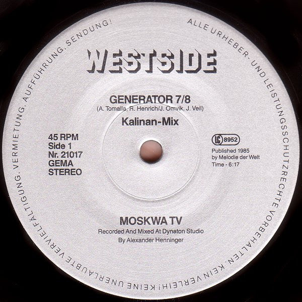 Moskwa TV : Generator 7/8 (12")