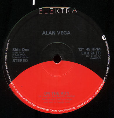 Alan Vega : On The Run (12", Single)