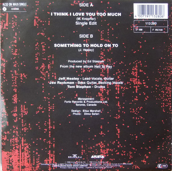The Jeff Healey Band : I Think I Love You Too Much (7", Single)
