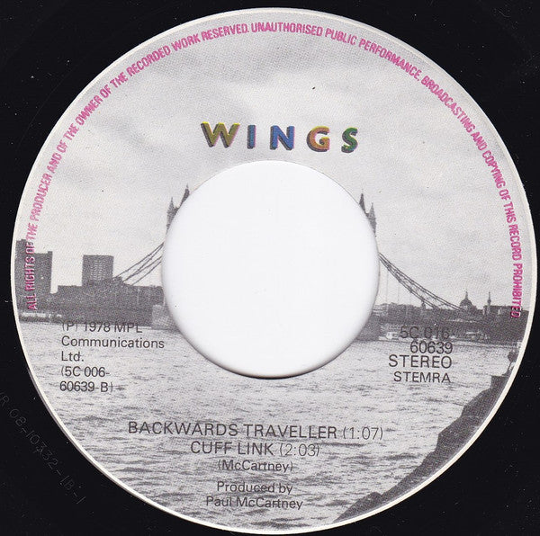 Wings (2) : With A Little Luck (7", Single)
