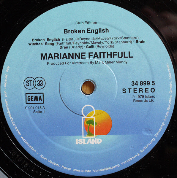 Marianne Faithfull : Broken English (LP, Album, Club)
