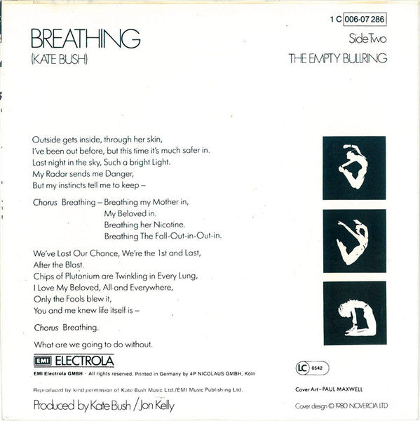 Kate Bush : Breathing (7", Single)
