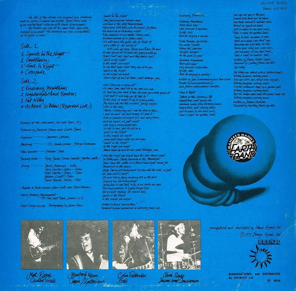 Manfred Mann's Earth Band : Nightingales & Bombers (LP, Album)
