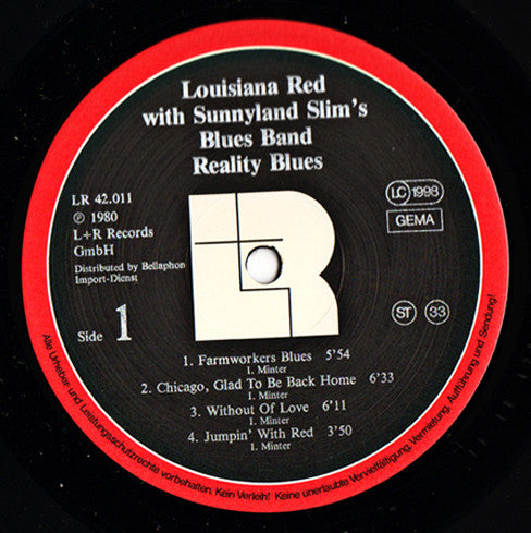 Louisiana Red With Sunnyland Slim Blues Band & Carey Bell : Reality Blues (LP, Album)