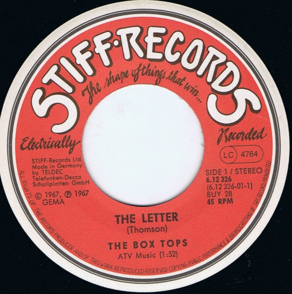The Box Tops* : The Letter / Cry Like A Baby (7", Single)