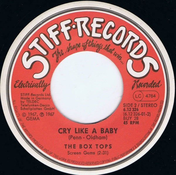 The Box Tops* : The Letter / Cry Like A Baby (7", Single)
