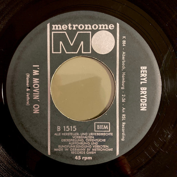 Beryl Bryden : Moanin' / I'm Movin' On (7")
