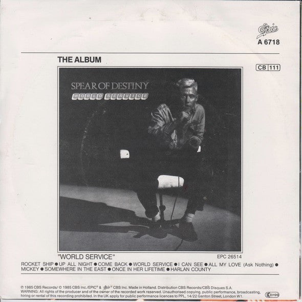 Spear Of Destiny : Mickey  /  Up All Night (7", Single)