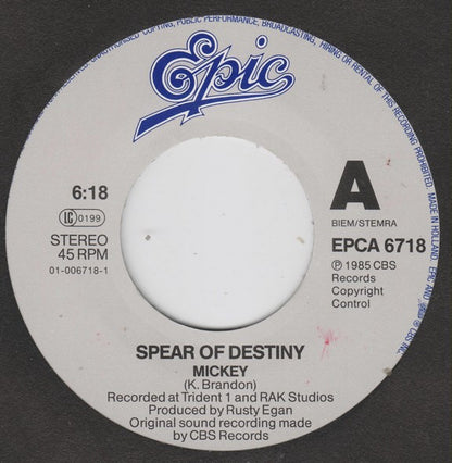 Spear Of Destiny : Mickey  /  Up All Night (7", Single)