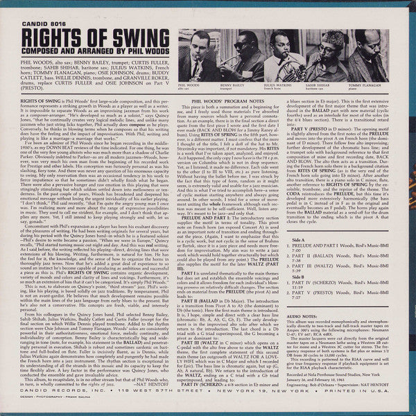 Phil Woods : Rights Of Swing (LP, Album, Mono)