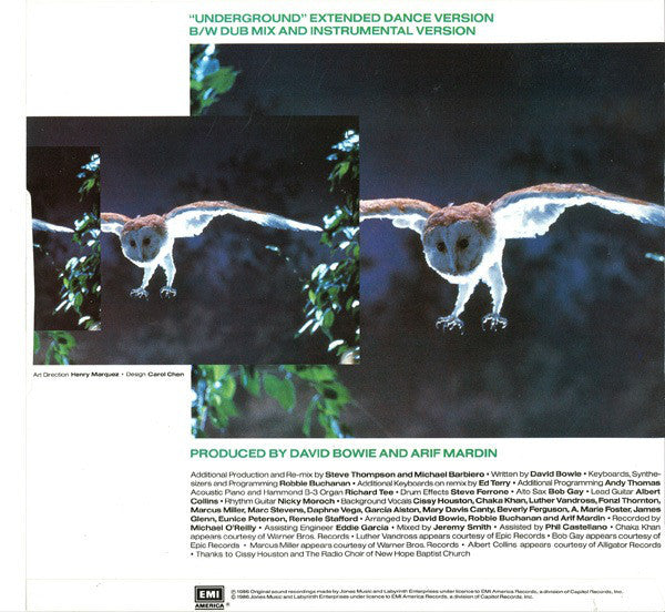 David Bowie : Underground (Extended Dance Mix) (12", Single)