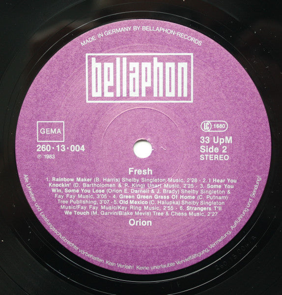Orion (23) : Fresh (LP, Comp)