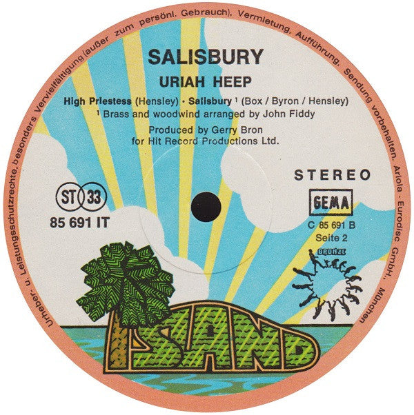 Uriah Heep : Salisbury (LP, Album, RE, Gat)