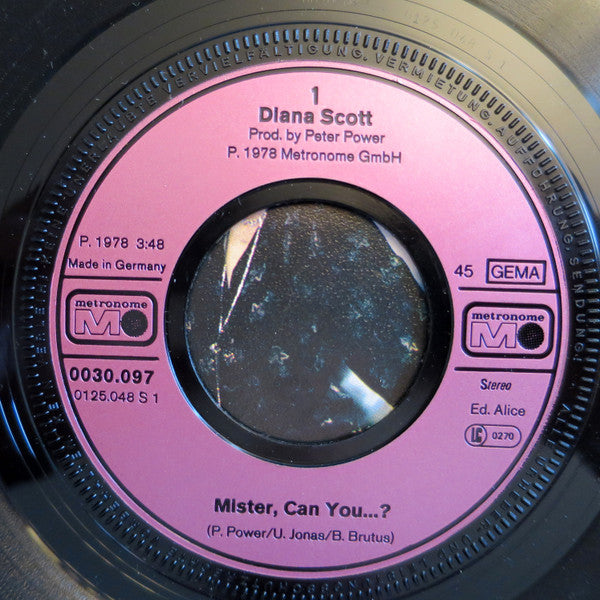Diana Scott : Mister, Can You ... ? / Take Me, Hold Me (7")