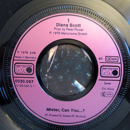 Diana Scott : Mister, Can You ... ? / Take Me, Hold Me (7")