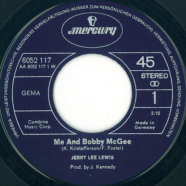 Jerry Lee Lewis : Me And Bobby McGee (7", Single)