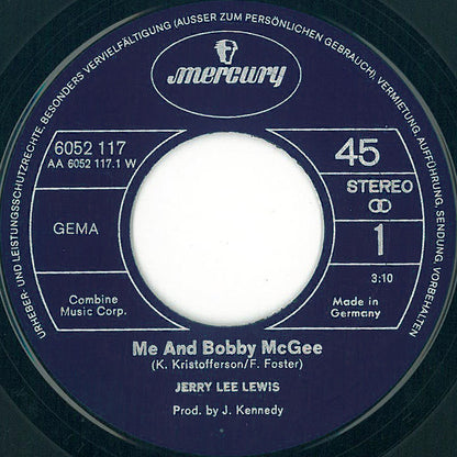 Jerry Lee Lewis : Me And Bobby McGee (7", Single)