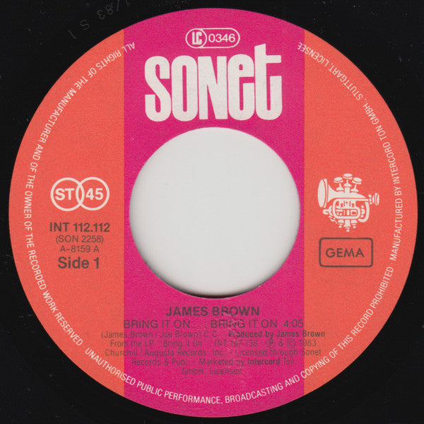 James Brown : Bring It On (7", Single)