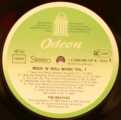 The Beatles : Rock 'n' Roll Music, Volume 1 (LP, Comp)
