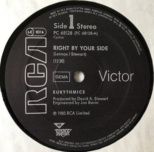 Eurythmics : Right By Your Side (12", Maxi)