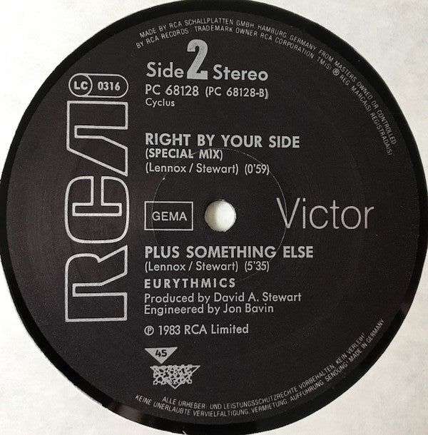 Eurythmics : Right By Your Side (12", Maxi)