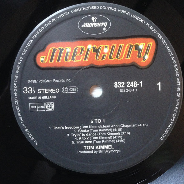 Tom Kimmel : 5 To 1 (LP, Album)