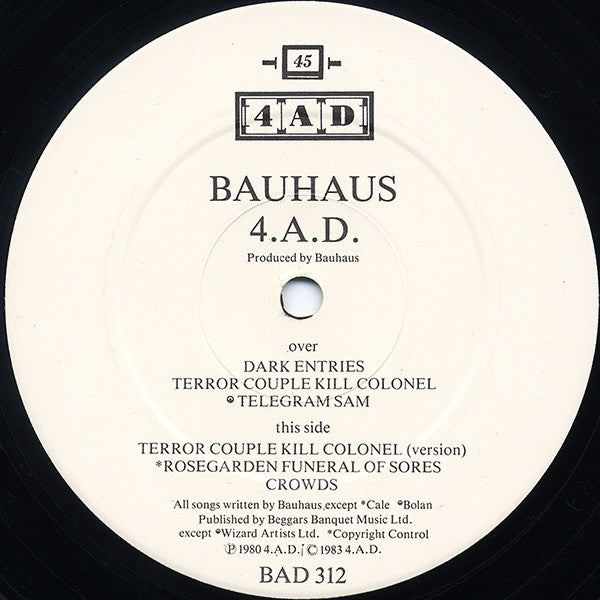 Bauhaus : 4AD (12", EP, Comp, Whi)