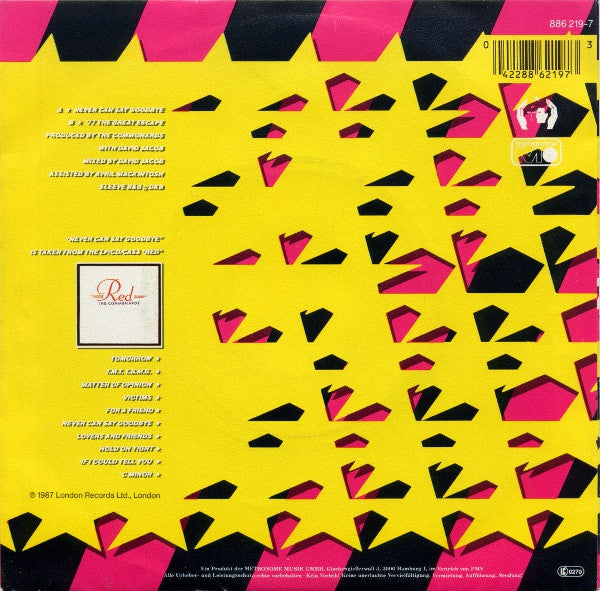 The Communards : Never Can Say Goodbye (7", Single)