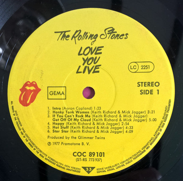 The Rolling Stones : Love You Live (2xLP, Album, Gat)
