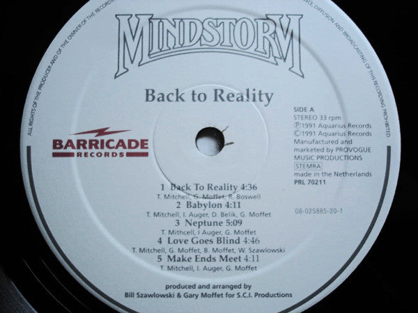 Mindstorm (5) : Back To Reality (LP, Album)