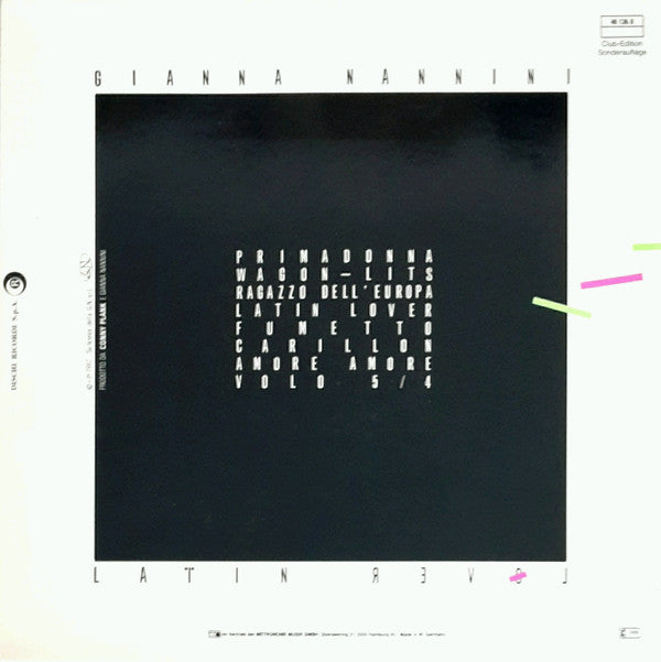 Gianna Nannini : Latin Lover (LP, Album, Clu)