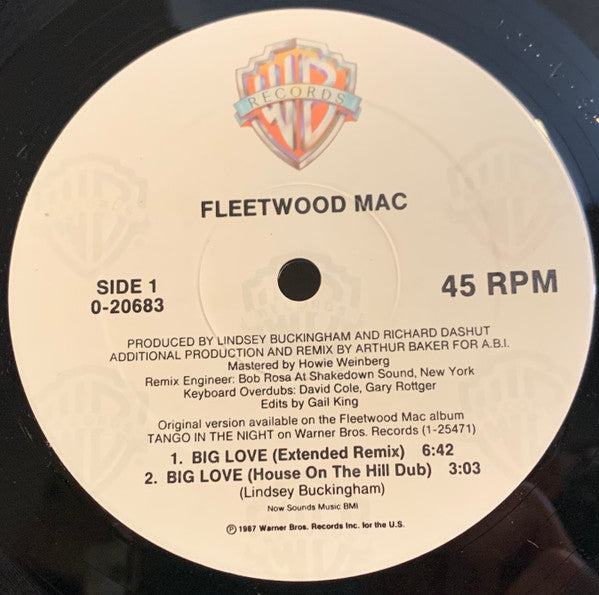 Fleetwood Mac : Big Love (12", Maxi)