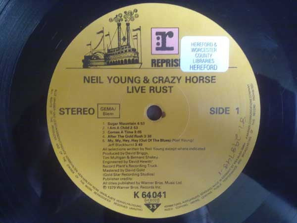 Neil Young & Crazy Horse : Live Rust (2xLP, Album, RE, Gat)