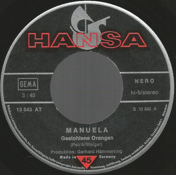Manuela (5) : Gestohlene Orangen / Lili Marleen (7", Single)