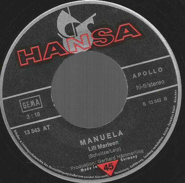Manuela (5) : Gestohlene Orangen / Lili Marleen (7", Single)