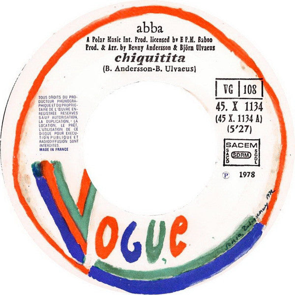 ABBA : Chiquitita c/w Lovelight (7", Single)