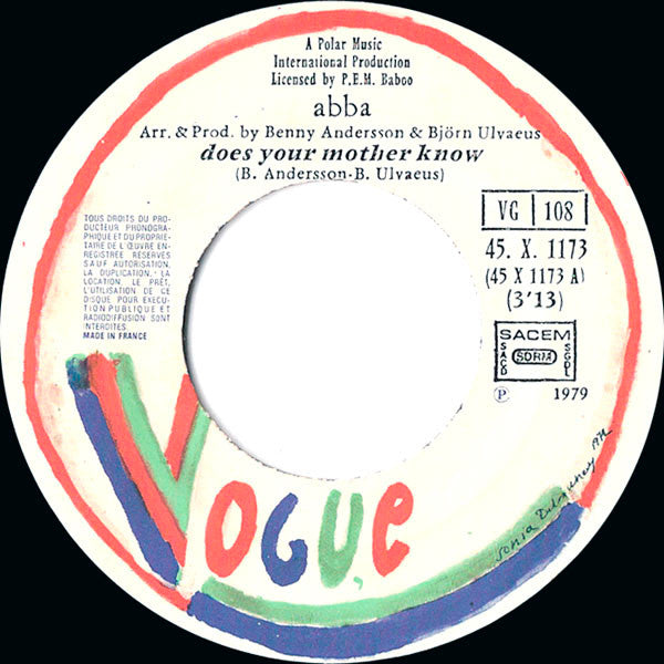 ABBA : Does Your Mother Know / Kisses Of Fire (7", Single)