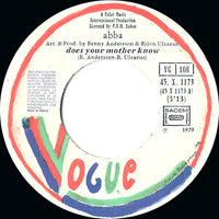ABBA : Does Your Mother Know / Kisses Of Fire (7", Single)