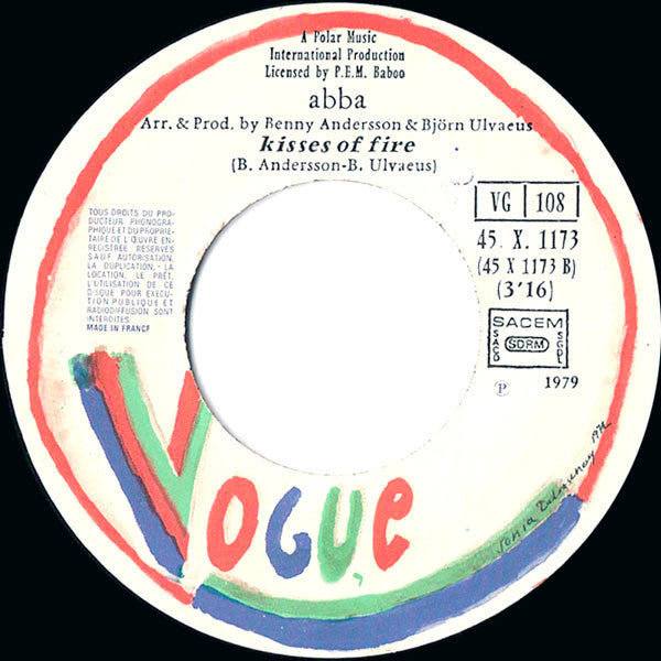 ABBA : Does Your Mother Know / Kisses Of Fire (7", Single)