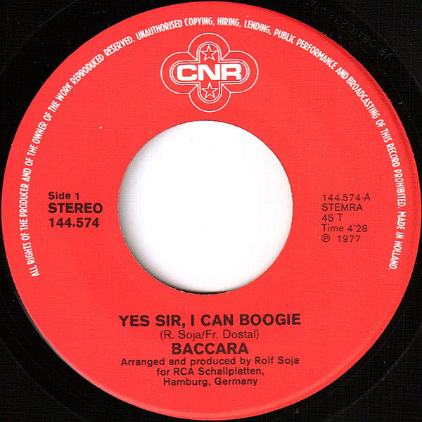 Baccara : Yes Sir, I Can Boogie (7", Single)