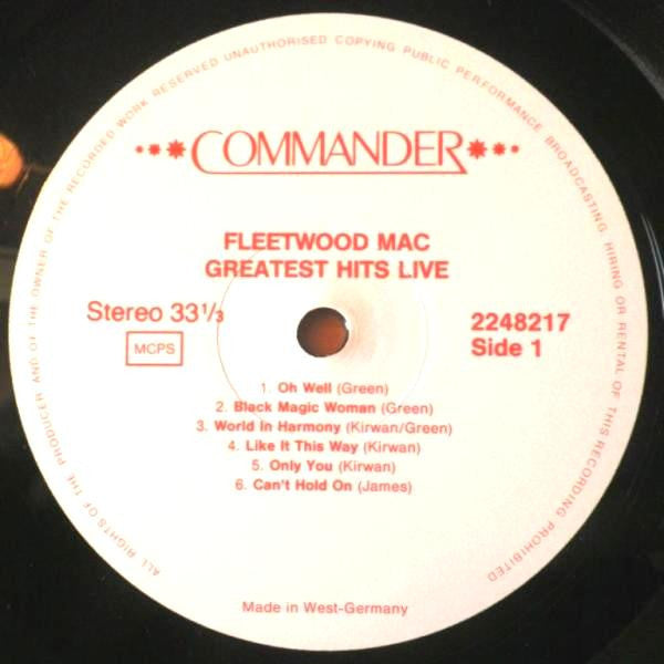 Fleetwood Mac : Greatest Hits Live (LP, Comp)