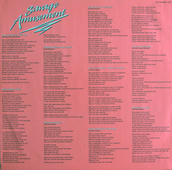 Scorpions : Savage Amusement (LP, Album, DMM)