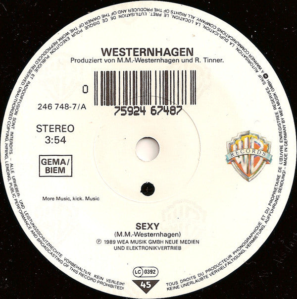 Westernhagen* : Sexy (7", Single, Sol)