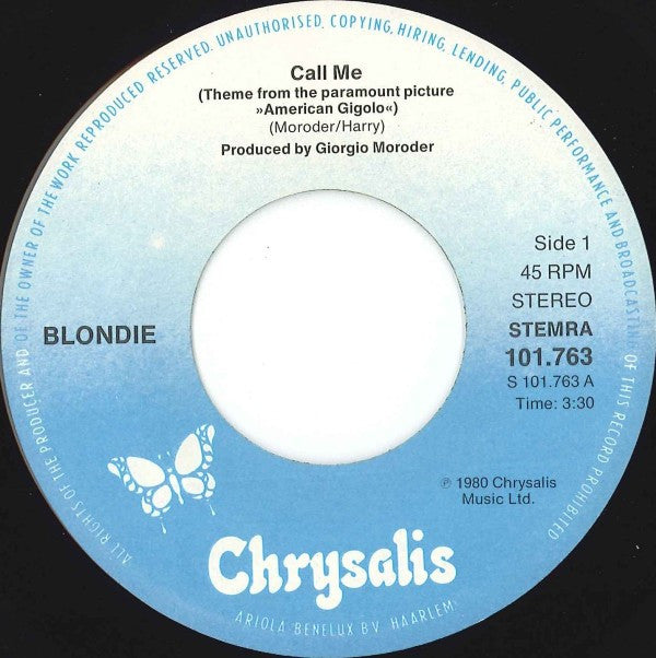 Blondie : Call Me (7", Single)