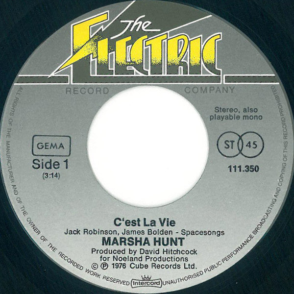 Marsha Hunt : C'est La Vie (7", Single)