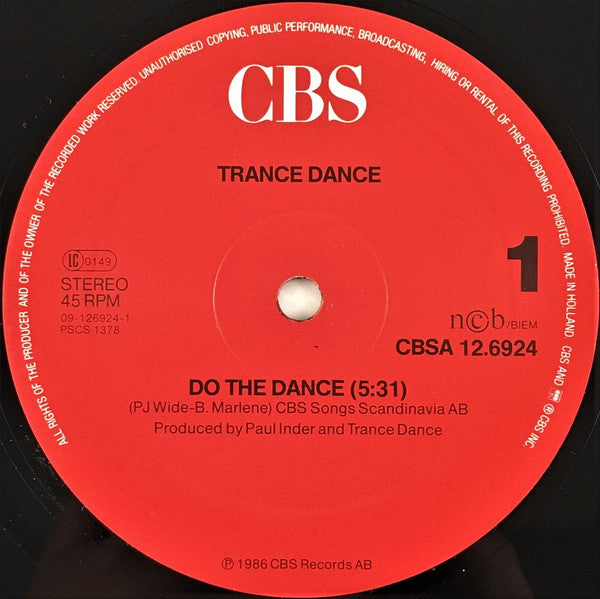 Trance Dance : Do The Dance (12", Maxi)
