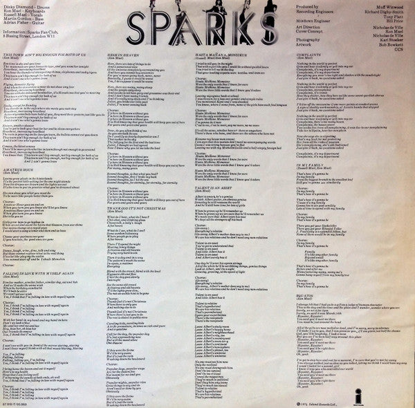 Sparks : Kimono My House (LP, Album)