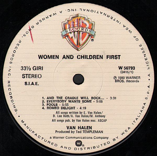 Van Halen : Women And Children First (LP, Album)