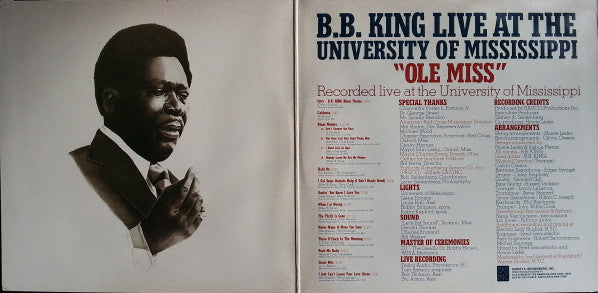 B.B. King : B.B. King "Now Appearing" At Ole Miss (2xLP, Album)