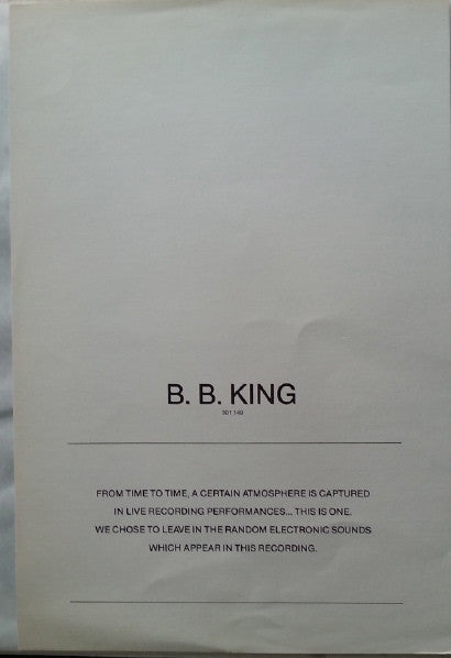 B.B. King : B.B. King "Now Appearing" At Ole Miss (2xLP, Album)